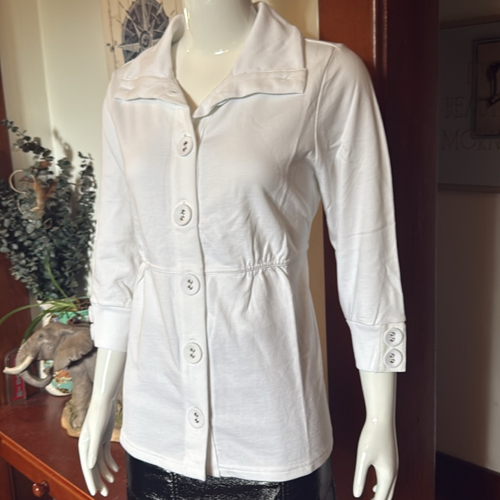 NWT northern reflections size small White Button-Up 100% cotton sweater Jacket
